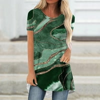 Ženske vrhove Dressy casual s kratkim rukavima Ljeto Loop Fit T majice Crewneck Trendy Ispis Tunic Tops