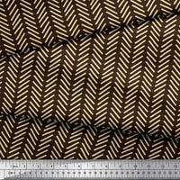 Soimoi Brown Rayon tkanina pruga i dijagonalna linija Geometrijska tiskana tkanina širom