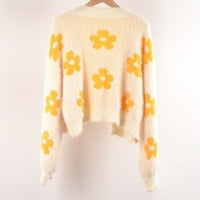 Lagani džemper kardigan za žene cvjetni dugi rukav otvoreni prednji bluze Trendne šorc jakne