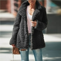 Ženske zimske plišane kapute plus veličina Ležerne prilike s dugim rukavima Cardigan kaput hladno vrijeme