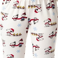 Kikiriki ženski snoopy woodstock toplo želi Božić plus veličine pidžama set