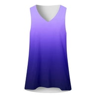 Bluze za ženske tenkove Ljetna modna gradijentna boja V-izrez majica bez rukava