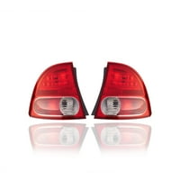 Sklop zadnjeg svjetla - Kompatibilna zamjena za '06 - Honda Civic Hybrid limuzina - Vanjski na četvrt boju - par, lijevi vozač + desni putnik - 33551Snaa02, 33551Snaa02