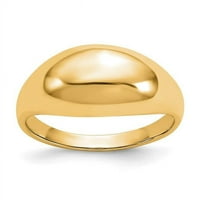 14K žuto zlato polirani kunirani prsten - veličina 6.25