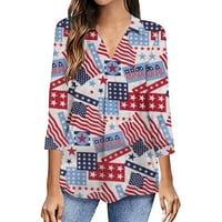 Olyvenn ženska patriotska vrhova Tunika bluza Comfy labavi fit casual bagedy bluza trendy izlaska modnih