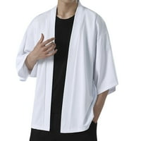 Košulje za muškarce Ljetna košulja Solidni kimono pola rukava Elegantna gornja ramena labava mekani