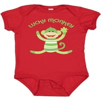 Inktastic Lucky Sock Monkey Gony Baby Boy ili Baby Girl Bodysuit