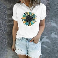 Ženska majica Top Fashion Summer Proljetni suncokret za slatka maslačka grafika kratkih rukava Žene