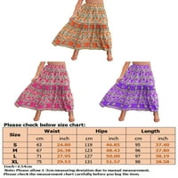 Glonme ženske cvjetne tiskane suknje Boho ljeto maxi suknja s visokim strukom suknja od plaže