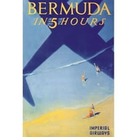 Lawler, Paul Crni moderni uokvireni muzej umjetnički print pod nazivom - Bermuda u satima