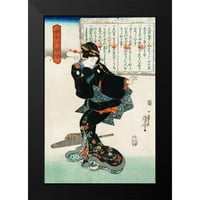 Kuniyoshi, Utagawa Crni moderni uokvireni muzej umjetnički print pod nazivom - ICHI