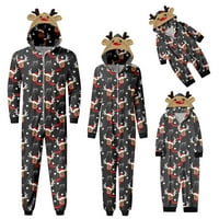 Goowrom Usklađivanje porodice Božićne pidžame setovi Elk Antler kapuljač s kapuljačom Joper PJ-ov patentni