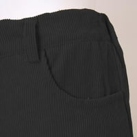 Wiueurtly ženska jesenina i zimska Corduroy Ležerne prilične pantalone visoke hlače Žene veličine odgovaraju