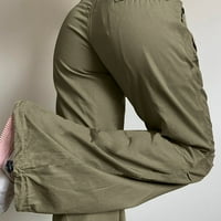 DTIDTPE široke pantalone za žene za žene Moda Vintage Niski struk Individualizirani elastični struk