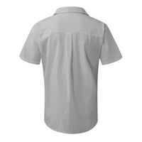 Muško ljetno casual top košulja veznih ruba s punim košuljama kratkih rukava gornja majica rever ovratnik
