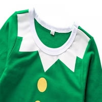 Baby Boy Girl Božićna odjeća Santa Elf Outfits, novorođenčad Xmas duge rukave za romske rukavice s šeširom