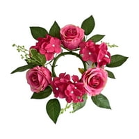 Umjetni cvjetni stup svijeća s vijencem uskršne središnje dijelove cvijet Garland Rose