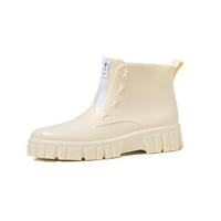 Daeful Dame Rain Boots Mid Calf radne cipele Zip up vodootporni čizme hoda udobna modna platforma kiša