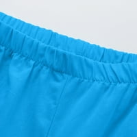 Tamno plave ženske dukseve Žene Ležerne prilike ispisa elastični struk vježba sportske pantalone za