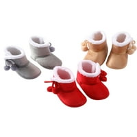 BMNMSL Baby Girls Winter Cipele solidne boje Plišasti patchwork čizme