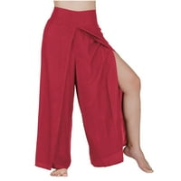 Široke pantalone za noge za žene Ženske modne palazzo hlače za žene Ženske čvrste pamučne lanene hlače