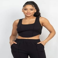 LA ženska dva odjeća mekog corset tenk top & jogger hlače Sportski joga trčanje, srednje veličine sa
