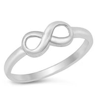 Sterling Srebrna ženska ravnica Infinity prstena za prsten nakit ženski muški unise veličine 9