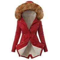 Grijane jakne za žensko čišćenje Žene dame topla jakna zimska solidna kaput s kapuljačom ovratnik Lambswoo