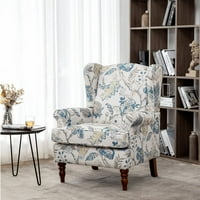 Hommow Armschair i akcentna vrsta stolice, tapacirana cvjetna fotelja za tiskanje za dnevni boravak.