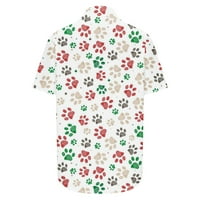 USMIXI ženski vrhovi cvjetni print V-izrez kratki rukav majice Summer casual labav fit gumb dolje rever
