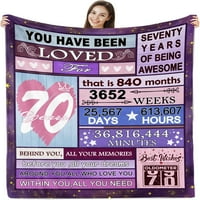70. rođendanski pokrivač za šezdeset godina stare žene i muškarce veličine 30 x40