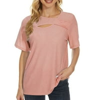 Ženska ljetna labava kratka rukava Pulove Solid bluza Majica za odmor Trendy majica Retrover svakodnevne