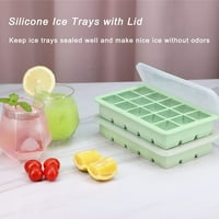 Ledeni kocke 2pack, silikonske posude od 15 kvadratnih i leda, lako izdanje ledenih kockica sa poklopcem