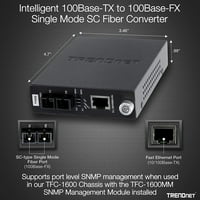 TrendNet Intelligent 10 100Base-T do 100Base-F Jednodnevni pretvarač vlakana