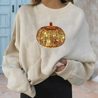 Miayilima ženske majice Košulje za žene Ležerne vrhove Zima jesen dugih rukava okrugli izrez T-mahirtsbeige