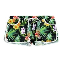 Plaže Boho plaže za žene cvjetne tiskane džepove Skraćene ljetne hlače za odmor kratke hlače