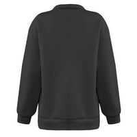Ponude za žensku košulju Kipliki Ispiši rever vrat dugih rukava labava majica bluza pulover vrhove