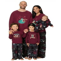 Sunost božićne pidžame za obitelj, dugih rukava za spavanje s dugim rukavima za mamu tata djeteta beba