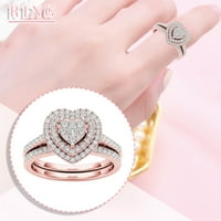 Cotonie Luksuzni elegantan modni srebrni nakit mladenki zircon dijamant elegantni vjenčani prsten
