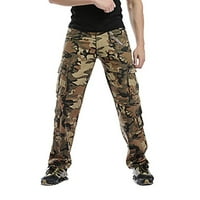 Funicet teretni hlače za muškarce Muškarci Multi-džepni gumb Zipper Cargo Hlače Kamuflažne Sportske
