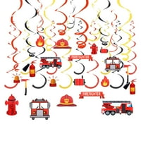 Vatrogasac viseći ukrasi vatrogasca Fireman Party isporučuje vatrogasno vozilo Spiralni dekor spiralne