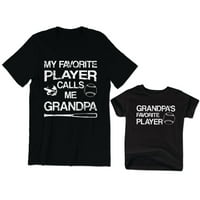 Moj omiljeni igrač me zove djed muške majice bejzbol softball Graphic Tee GrandPa omiljeni dečji dečji