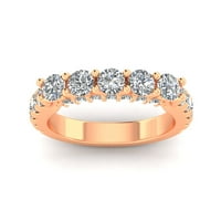 Sertifikovano 2. Carat TW Diamond pet kamenih vjenčanica u 14k ružičastog zlata
