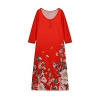 Žene Ljetne haljine Ležerne prilike Boho cvjetno tiskane plaže s dugim maxi haljinama s džepovima majice