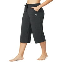 Ženske hlače Yoga Capris Rad za obuku Trčanje Joggers Ležerne prilike ljetne pamučne hlače sa džepom
