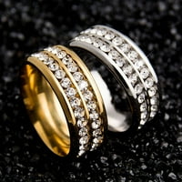 Prsten široko širine bezbrižnih titana čelika Dvostruki redovi ROHINESON Unise nakit za svadbenu zabavu