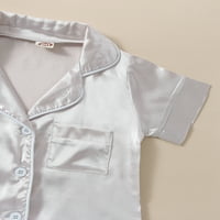 Qinghua Toddler Baby Boy Girl Pajamas Ljeto Satin Silk kratki rukav majica Shorts Hratke s dugim hladnjacima