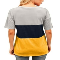 Fonwoon Ženske kratkih rukava Kontrastni vrhovi u boji Labavi modni pulover T majice Ljetna plaža Odmor