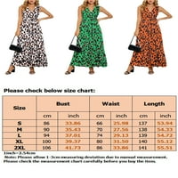 Prednjeg swalk Maxi Haljine haljine bez rukava bez rukava Leopard Print dugačak haljina kaftana casual