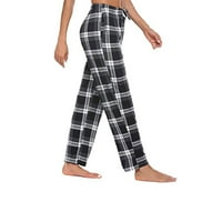 yubnlvae joga hlače Žene povremene udobne karirane otiske pidžame široke pantalone za noge duge joge